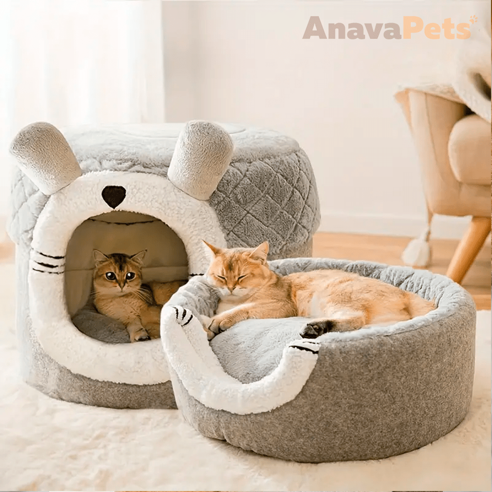 Imagen 2 del producto Cama casa convertible 2 en 1 para mascotas, ideal para gatos y perros pequeños, suave