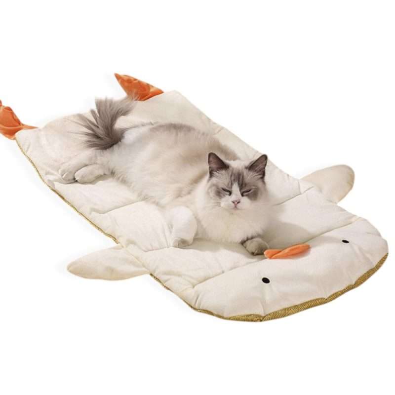 Imagen 2 del producto Alfombra para mascotas patito, suave y cómoda para perros pequeños, medianos y gatos, 83x46x3 cm