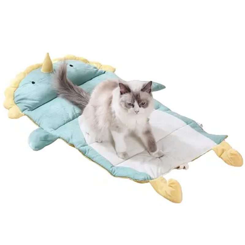 Imagen 2 del producto Alfombra para mascotas dino, suave, fresca y cómoda para perros pequeños, medianos y gatos, 83x46x3 cm