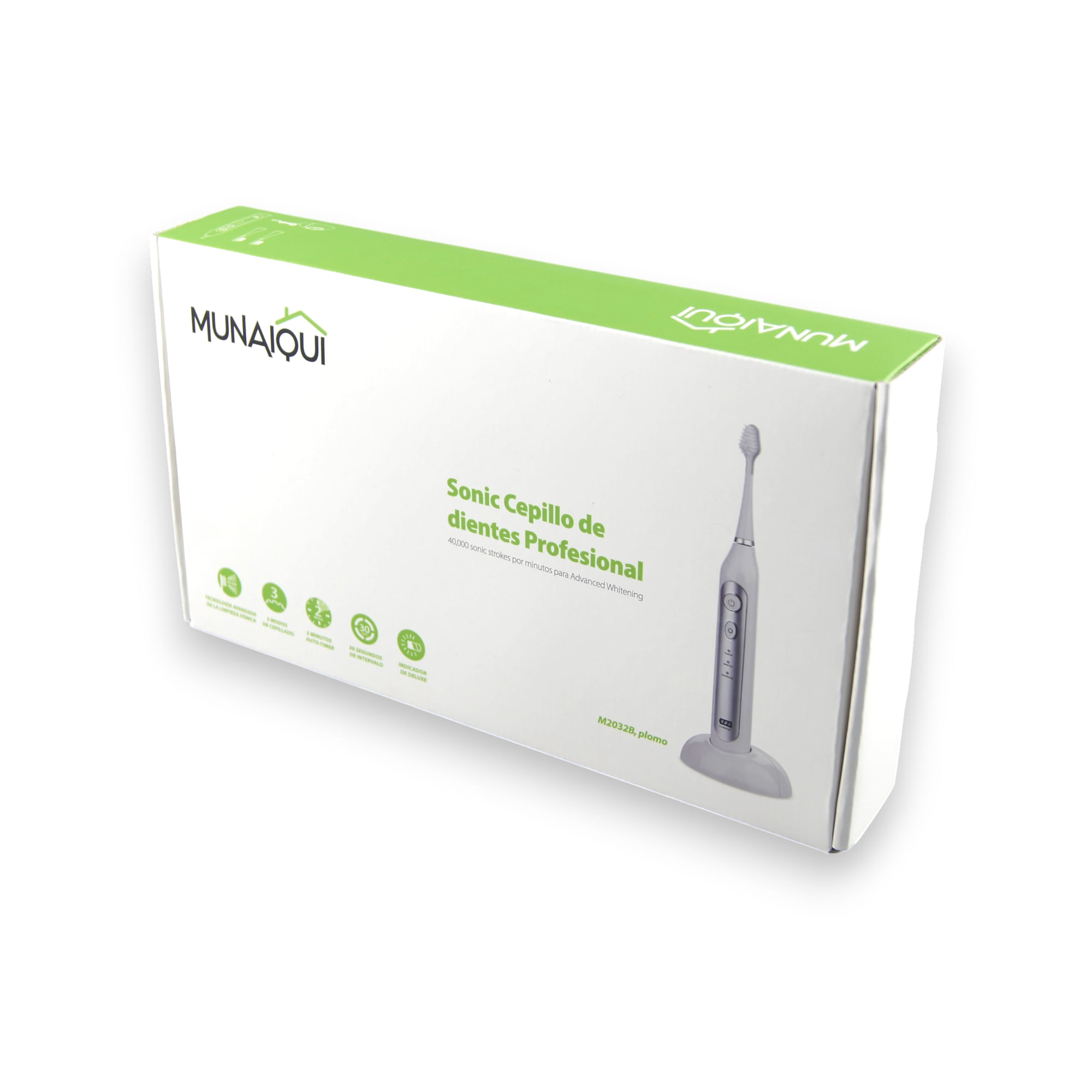 Imagen 2 del producto Cepillo dental sónico eléctrico Munaiqui M2032B para Adultos, cabezal azul