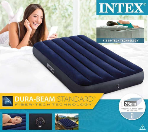 Imagen 2 del producto Colchón inflable Intex, 2 plazas, camping, viaje, descanso, fibra tech