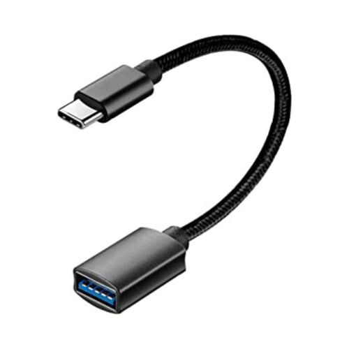 Cable OTG, adaptador de USB a Tipo C para celulares, pack X12 unidades, negro