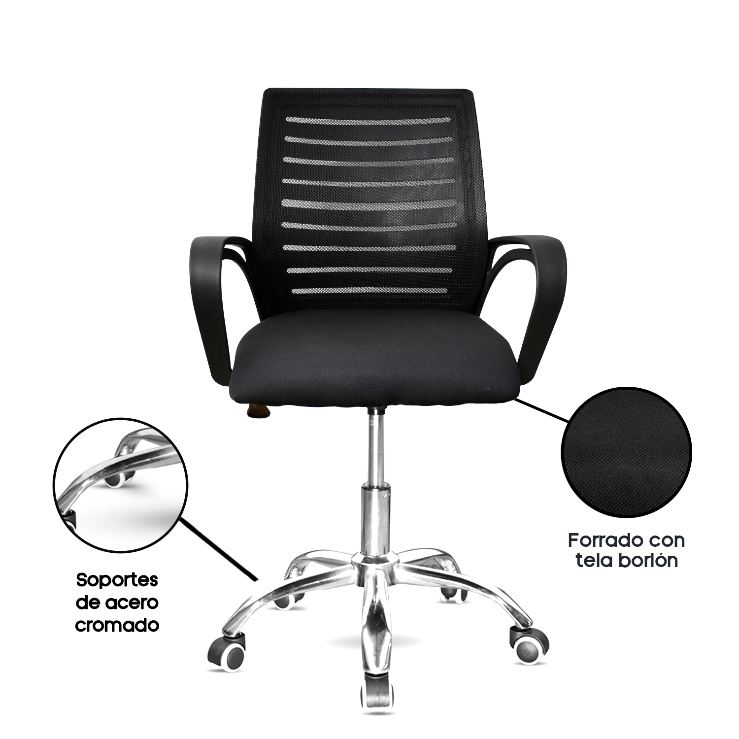 Imagen 2 del producto Silla de oficina Blazze Cozy, ergonómica con malla transpirable, altura regulable, negro
