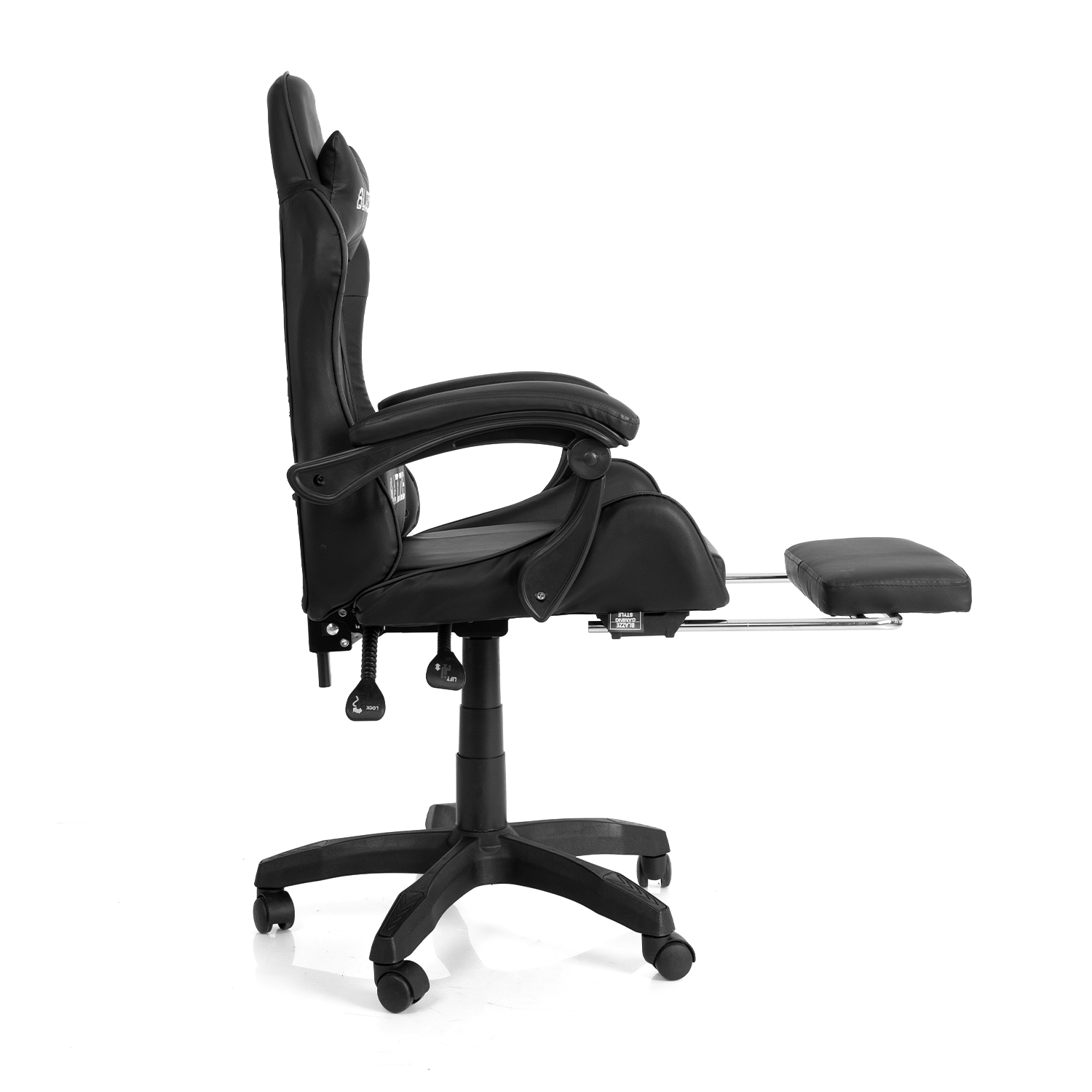 Imagen 2 del producto Silla Gamer Blazze Loot, reclinable 135°, masajeador lumbar, reposapiés ergonómico, negro