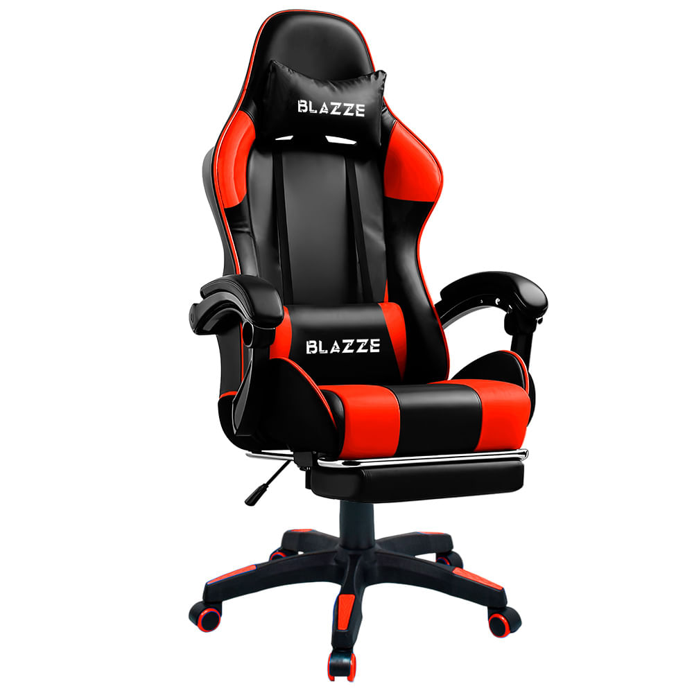Silla gamer Blazze Loot, reclinable 135°, masajeador lumbar, reposapiés ergonómico, gamer