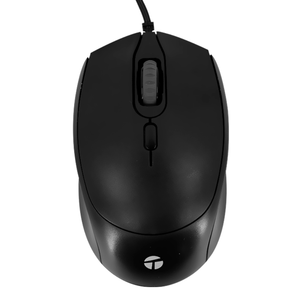 Mouse óptico Teros TE-1222S, 800-1200-1600 DPI, USB, 4 botones, negro