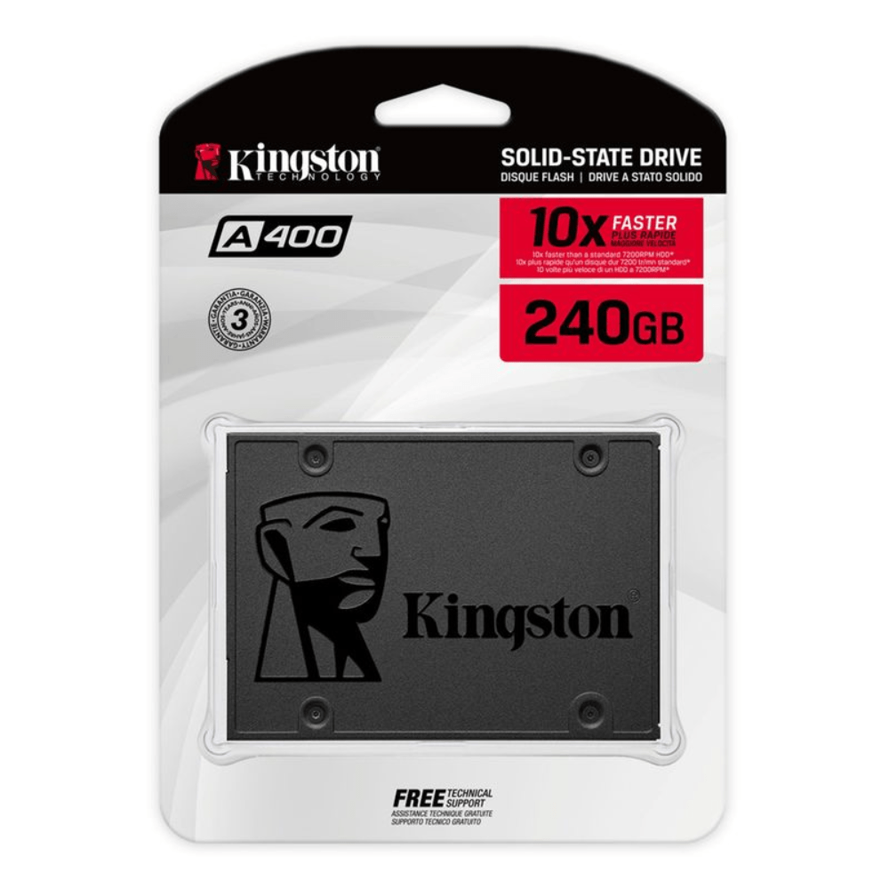 Disco sólido Kingston A400, 240GB, SATA III  2.5”, negro