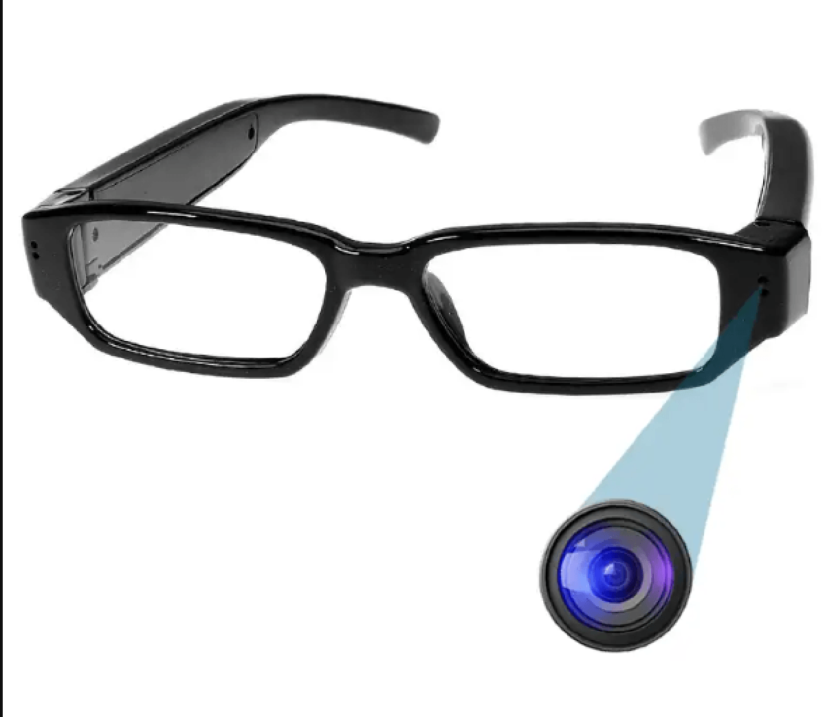 Lentes cámara espía, micrófono, inalámbrica, negro