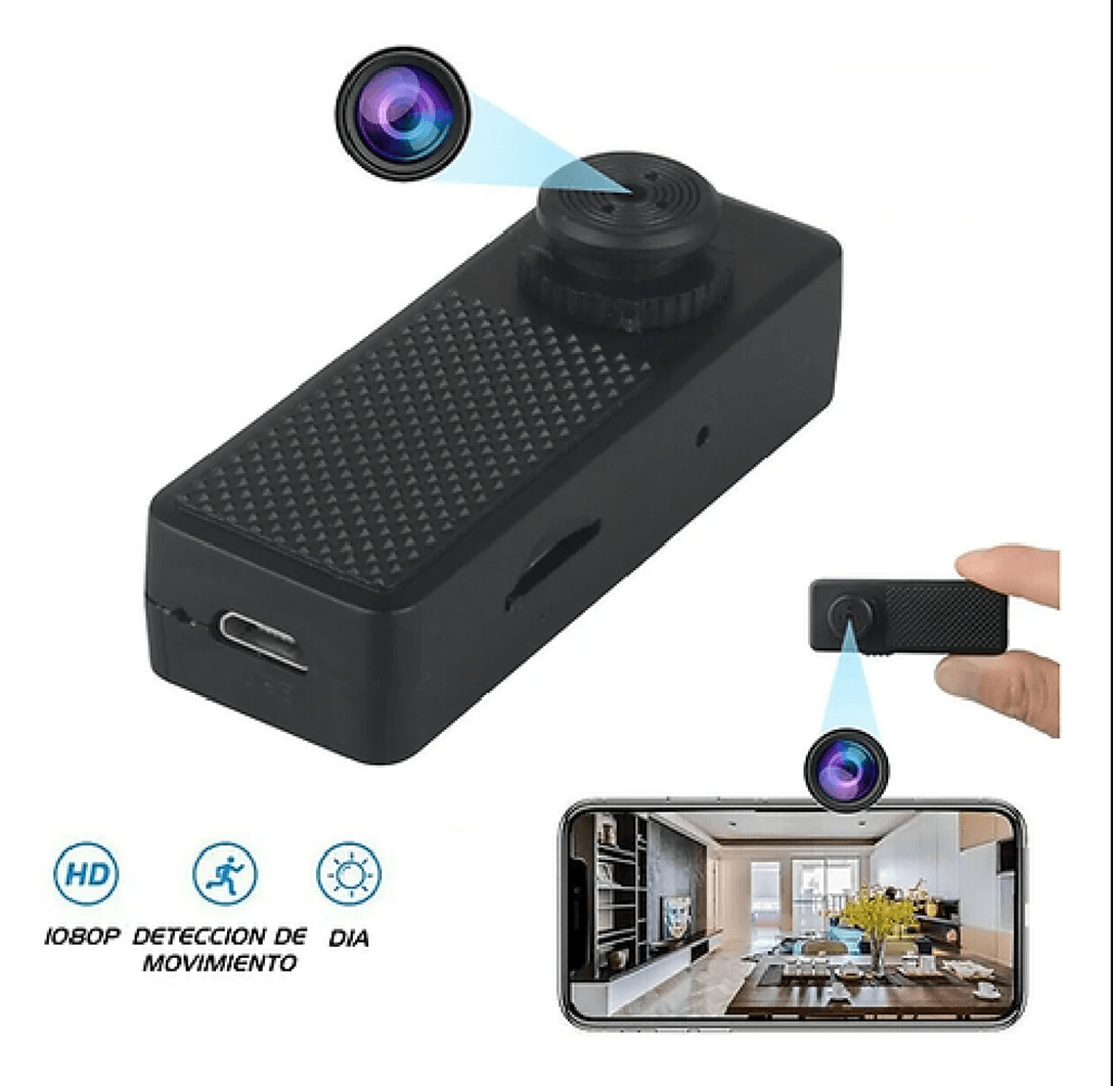 Imagen 2 del producto Botón con cámara espía Wi-Fi, 2K, micrófono, negro