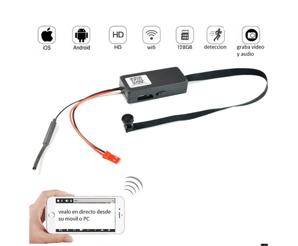 Imagen 2 del producto Cámara espía para examen, Wi-Fi, con micrófono, negro