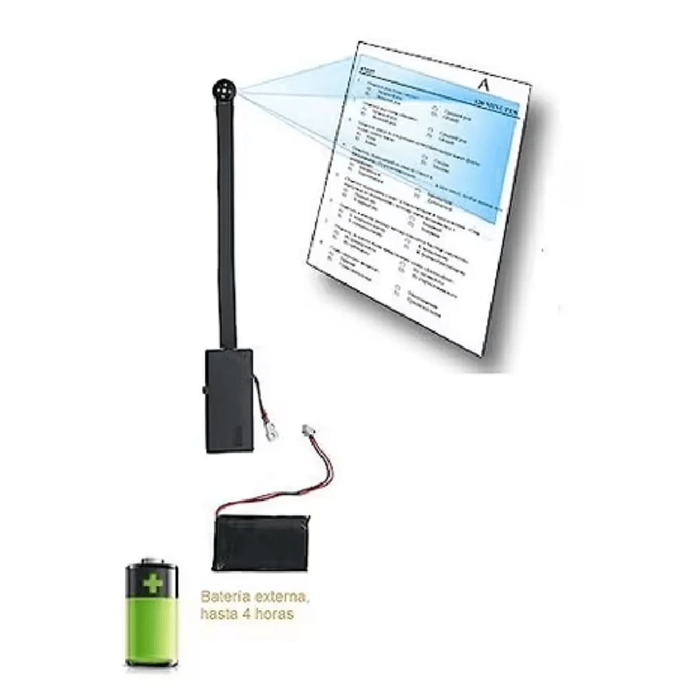 Cámara espía para examen, Wi-Fi, con micrófono, negro