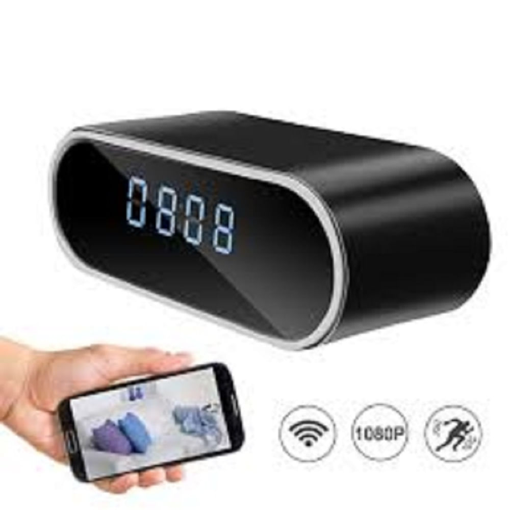 Reloj de escritorio espía FHD, Wi-Fi, controla desde móvil, negro