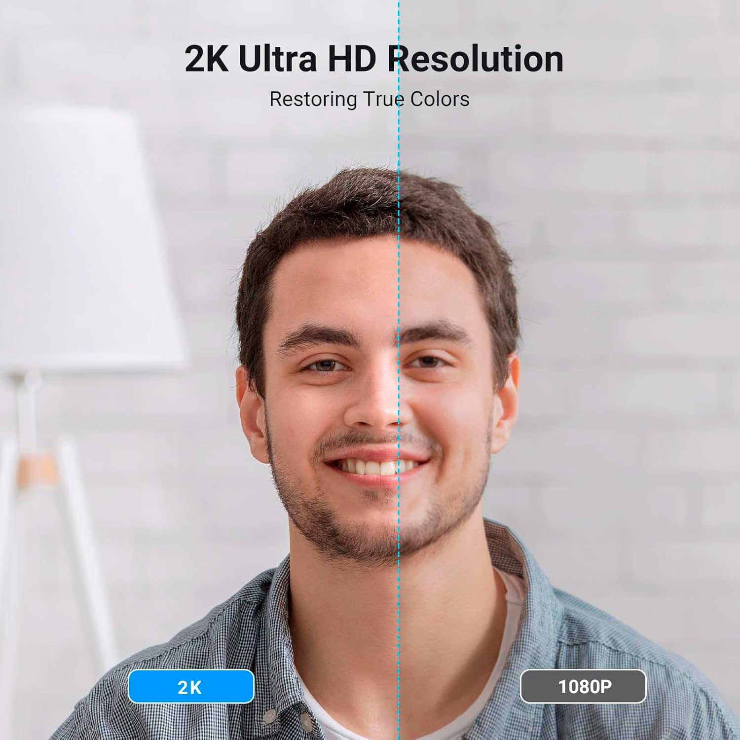 Imagen 2 del producto Cámara Web Ugreen CM717, 2K 30FPS, micrófonos con cancelación de ruido, autoenfoque, rotación 360°