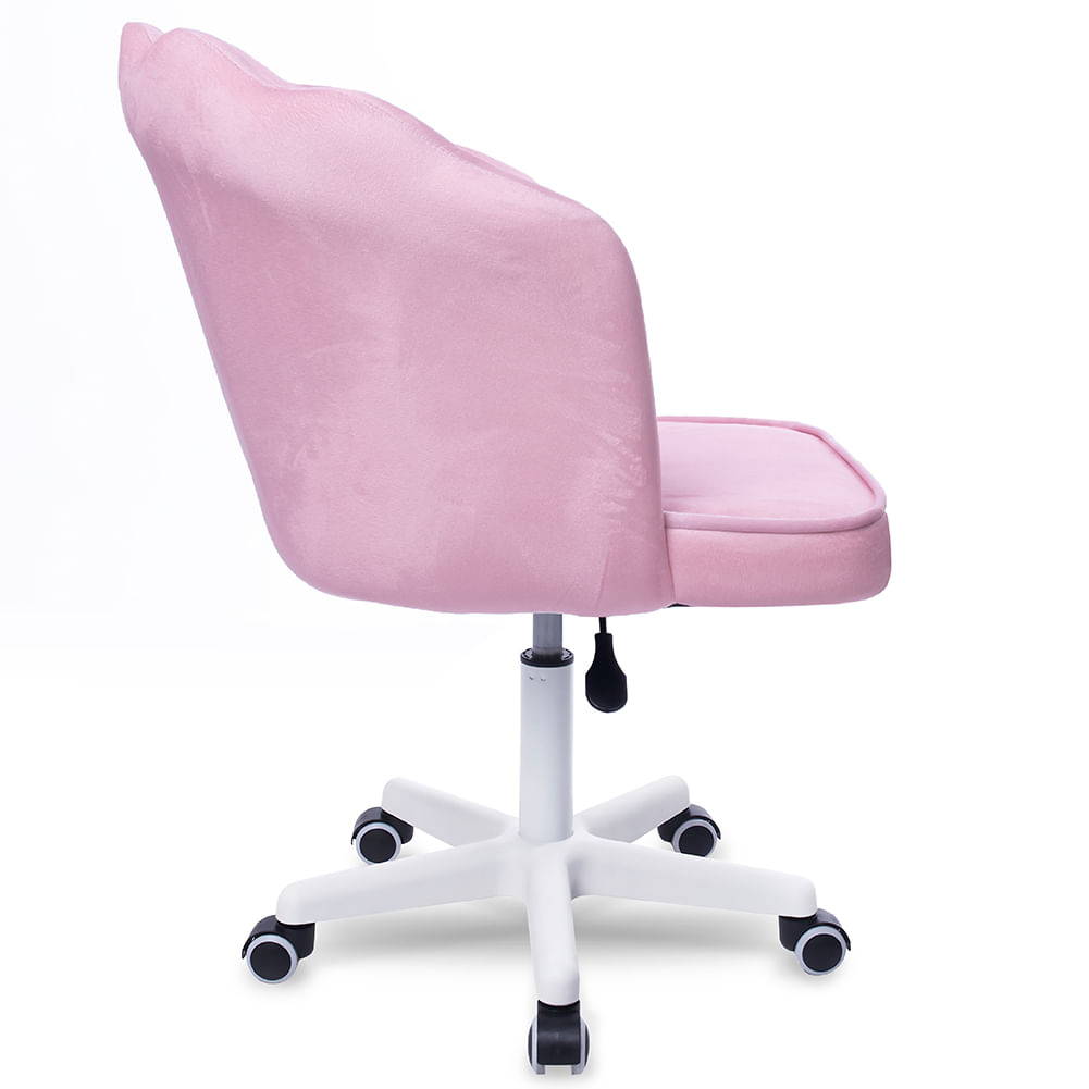 Imagen 2 del producto Silla giratoria de escritorio Buckingham Q1, ergonómica, ajustable, tapizado poliéster, base resistente, rosado