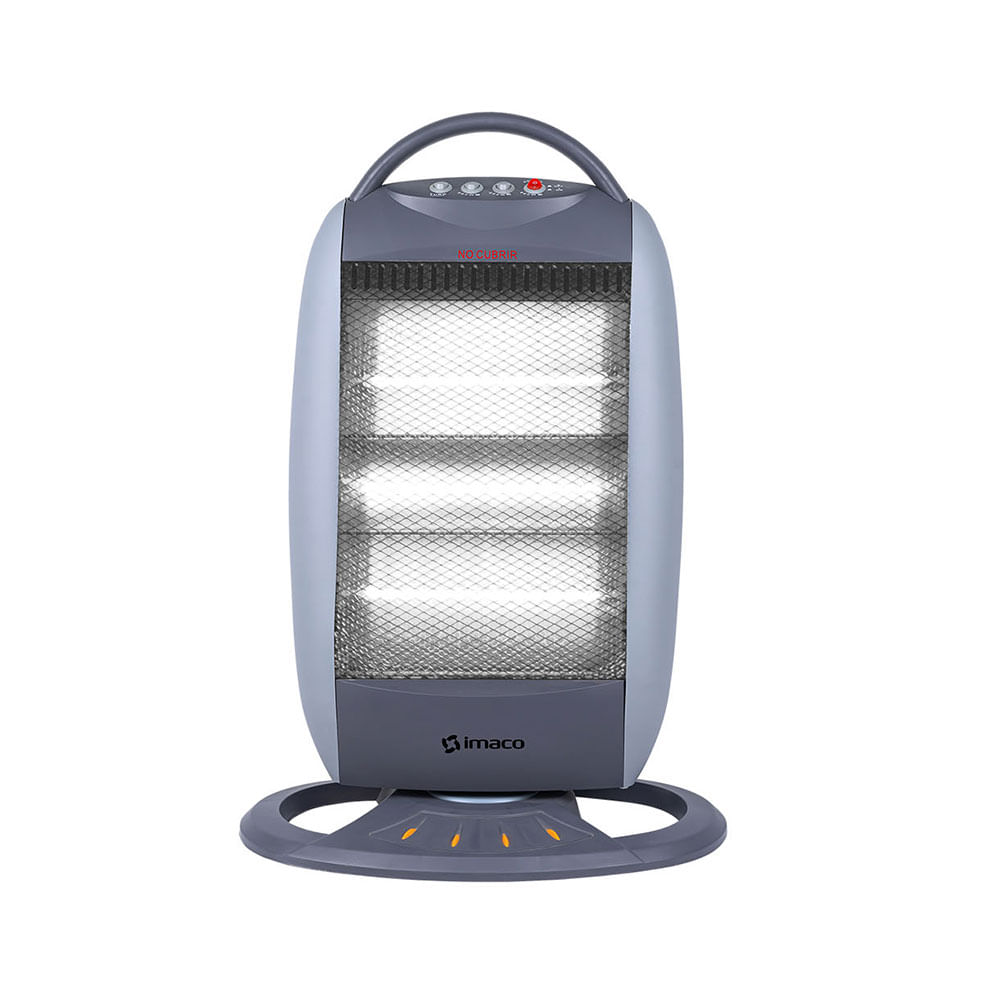 Imagen 1 del producto Estufa halógena Imaco HH1200, 1200W, 3 niveles, 20m², oscilación 120°, seguridad antivuelco