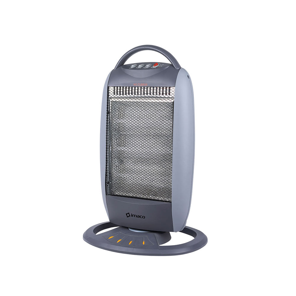 Imagen 2 del producto Estufa halógena Imaco HH1200, 1200W, 3 niveles, 20m², oscilación 120°, seguridad antivuelco