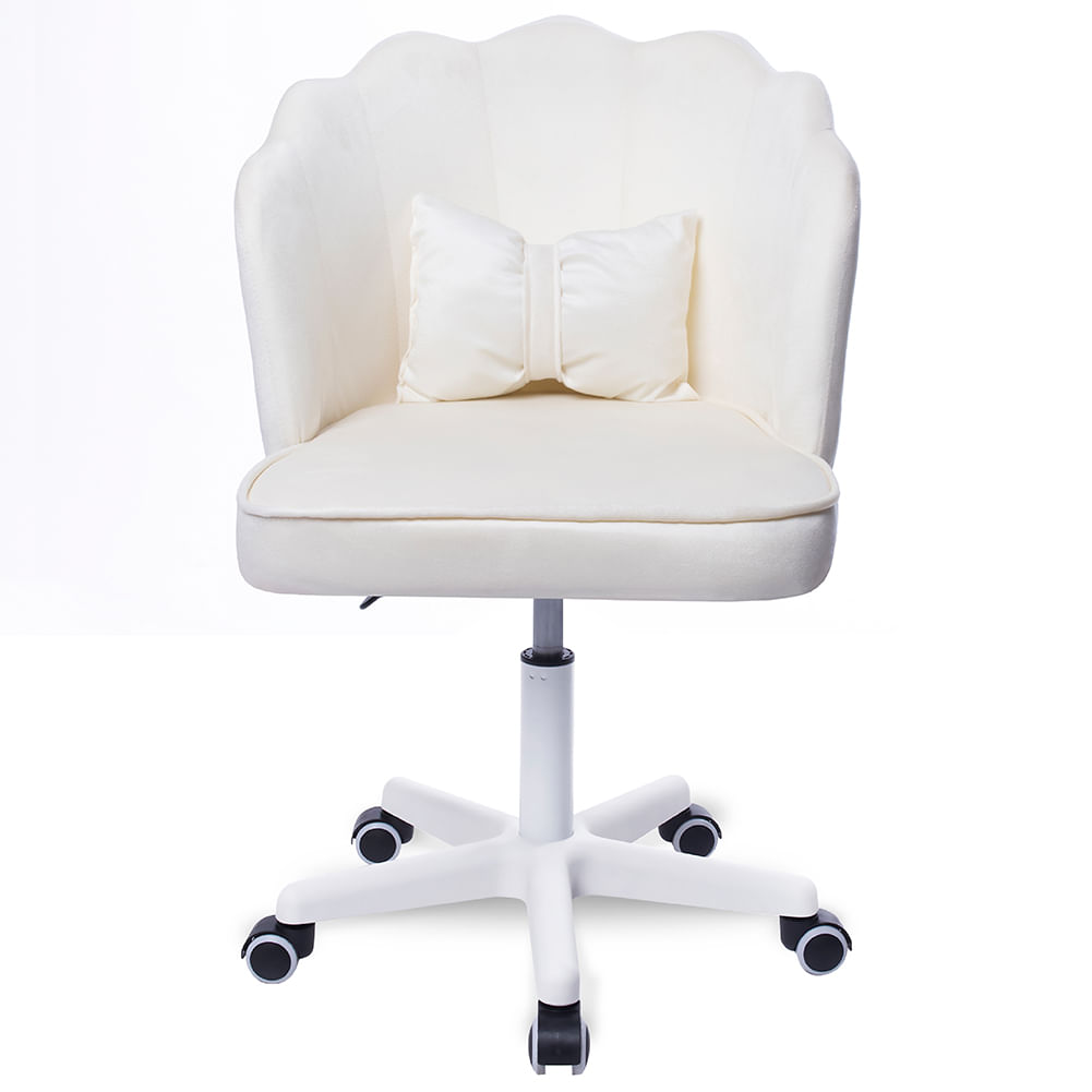 Silla giratoria de escritorio Buckingham Q1, ergonómica, ajustable, tapizado poliéster, base resistente, blanco