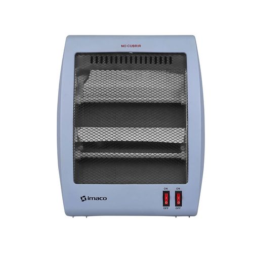 Estufa de cuarzo Imaco QH800, 800W, 2 niveles, 15m², seguridad antivuelco, asa portátil