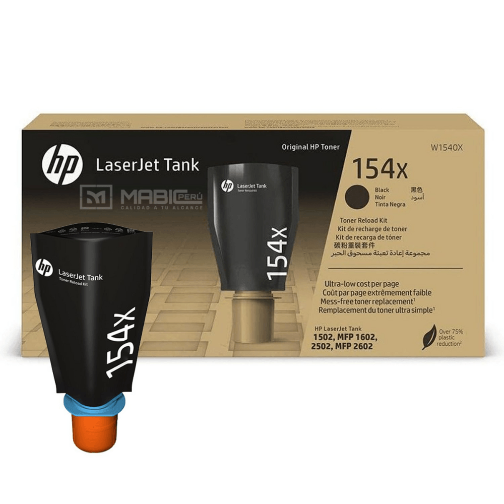 Tóner HP 154X W1540X, rinde 5000 páginas, negro
