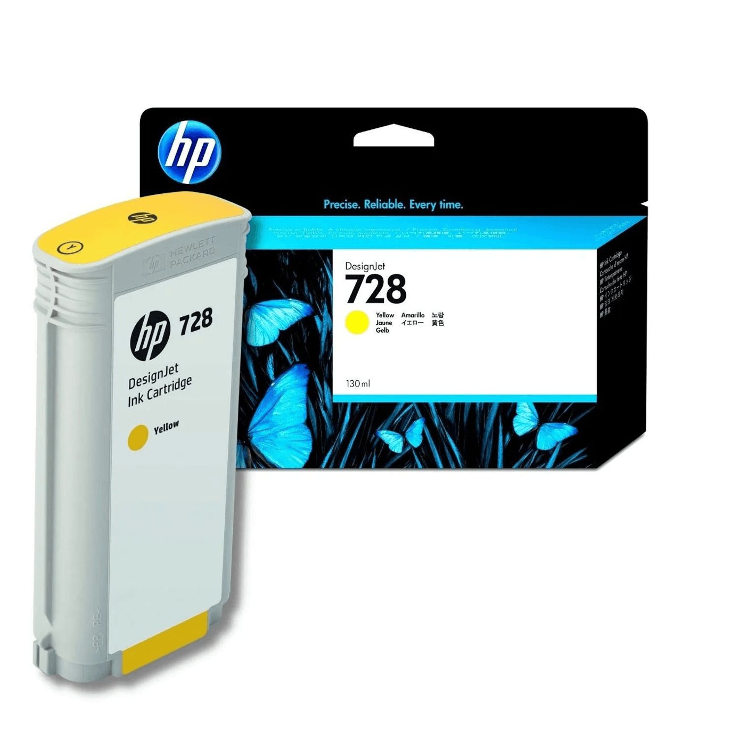 Imagen 1 del producto Cartucho de tinta HP 728 F9J65A amarillo, compatible con Impresoras HP DesignJet T830, T730