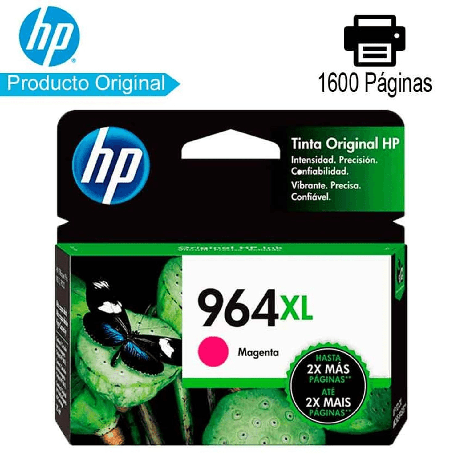 Imagen 2 del producto Cartucho de tinta HP 964XL, compatible con impresoras HP OfficeJet Pro 9010, 9016, 9018, 9020, magenta