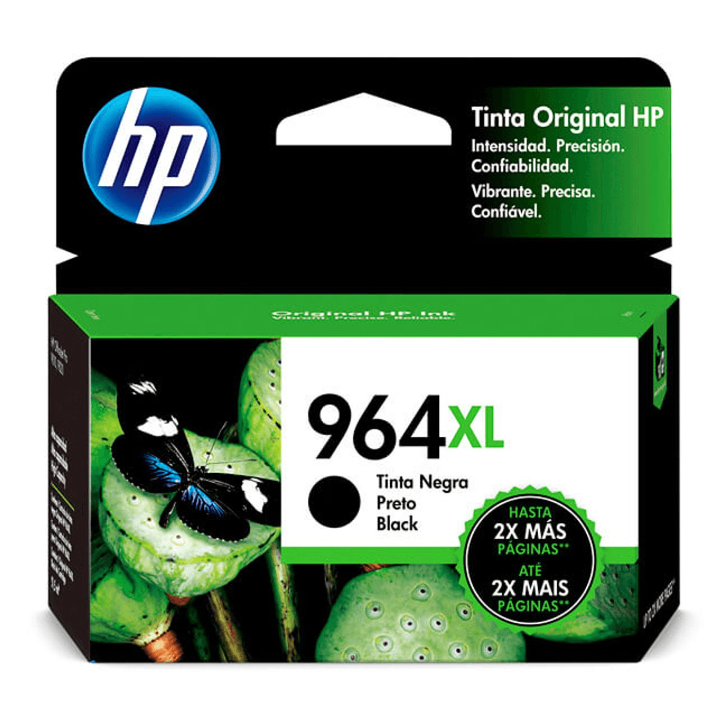 Cartucho de tinta HP 3JA57AL 964XL, compatible con impresoras HP OfficeJet Pro 9010, 9016, 9018, 9020, negro