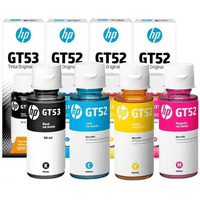 Tinta HP GT52 - GT53 de 4 colores, compatible con impresoras Smart Tank 514, 517, 616, 500, 515, 519, 530, 533, 615, 618