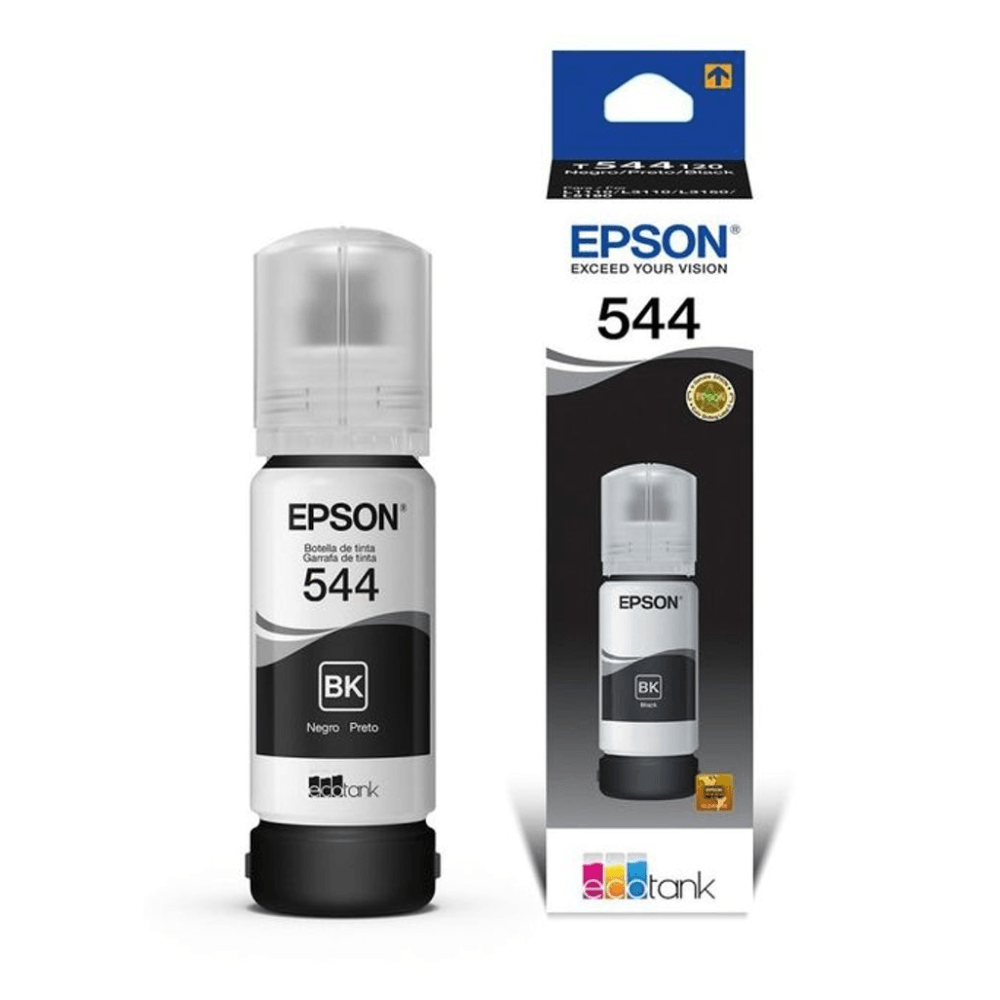 Tinta Epson 544 65 ml, compatible con impresoras L3110 L1110 L3150 L5190, negro