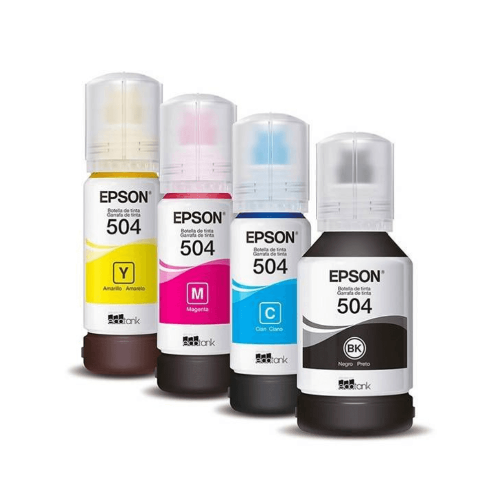 Kit tinta Epson T504 70 ml, compatible con impresoras L4150 L4160 L6161 L6171 L6191