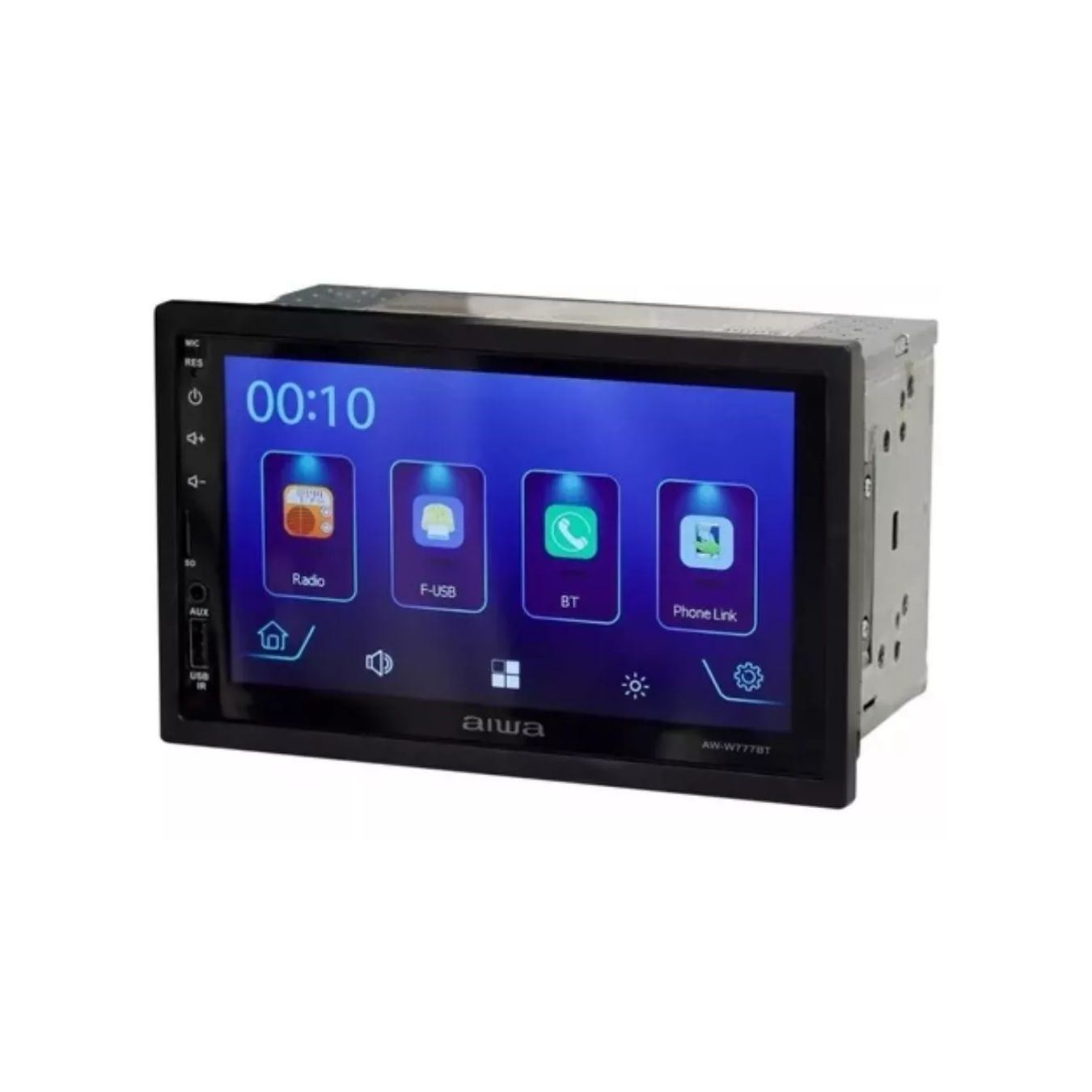 Autoradio  Aiwa Hd 7" Full Touch, 2 Din, Carplay, Android Auto, Mirrorlink, negro