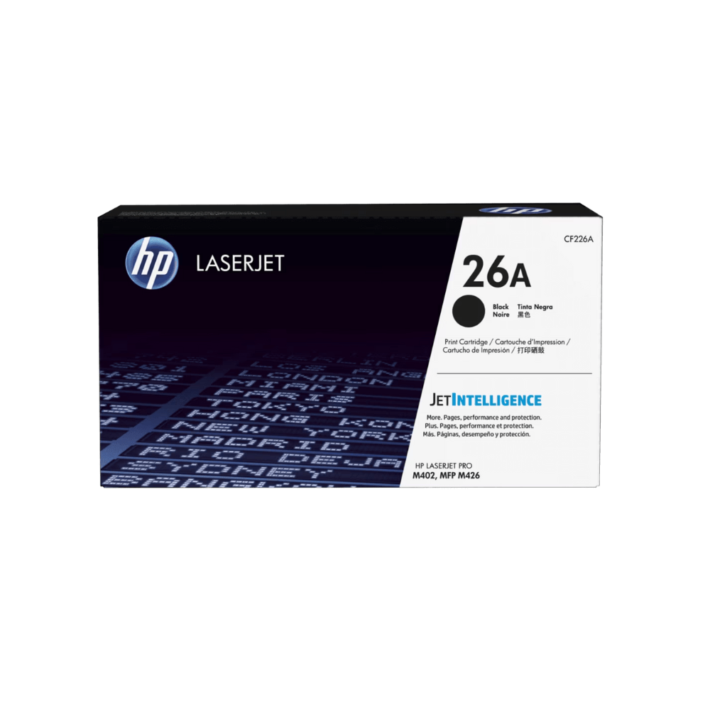 Tóner HP 26A, compatible con Pro M402 series, Pro MFP M426, rinde 3100 páginas, negro - CF226A