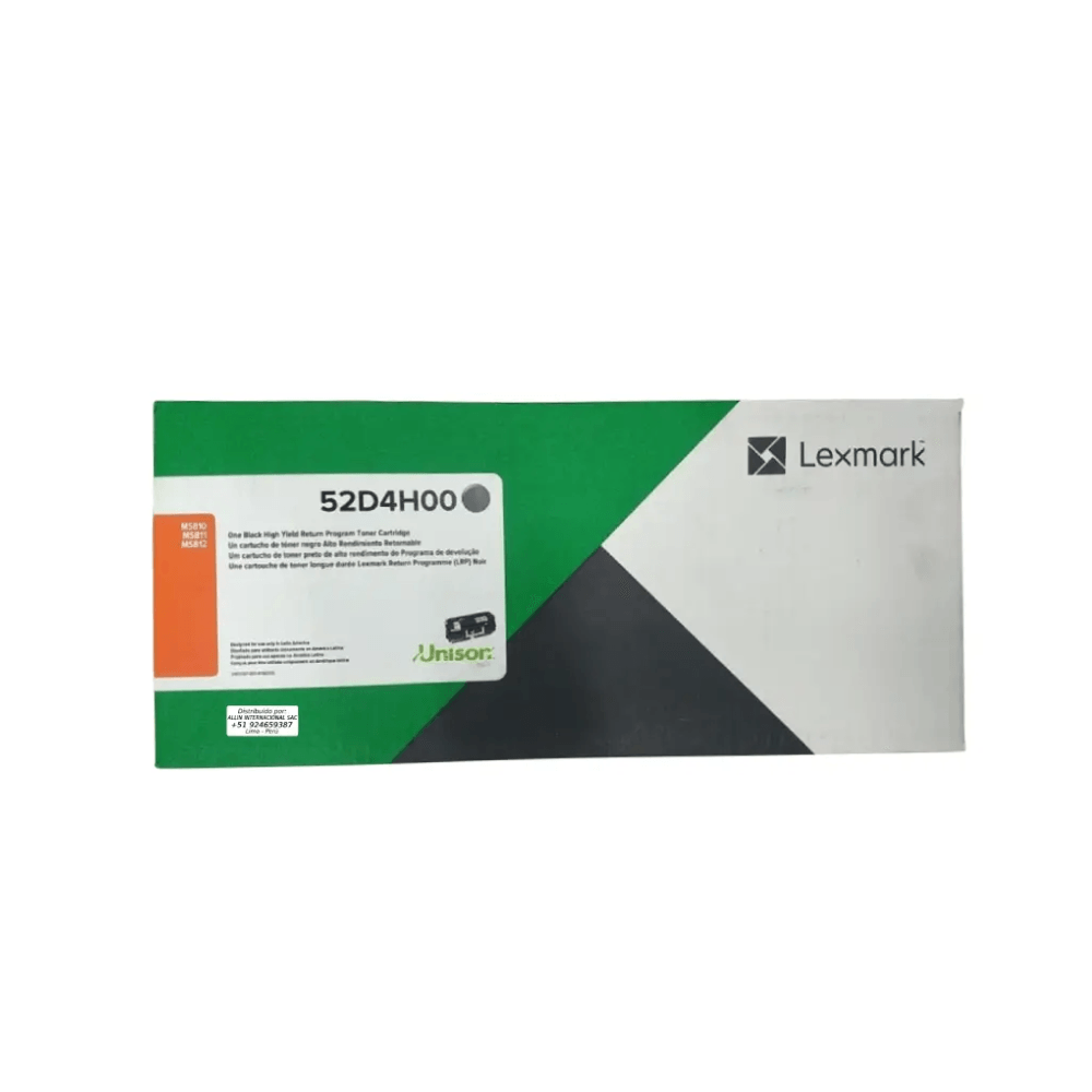 Tóner Lexmark 52D4H00, compatible con MS812, MS811, MS810, rinde 25000, negro