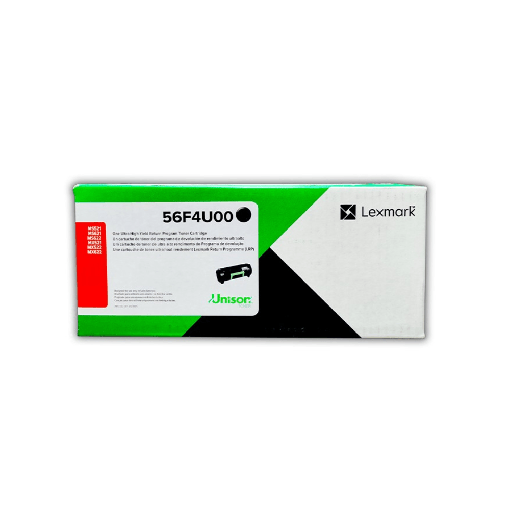 Imagen 1 del producto Tóner Lexmark 56F4U00, compatible con MS521, MS621, MS622, MX521, MX522, rinde 25000, negro