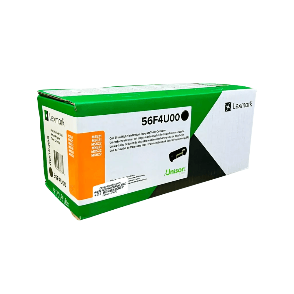 Tóner Lexmark 56F4X00, compatible con MS321, MS421, MS521, MS621, MS622, rinde 20000, negro
