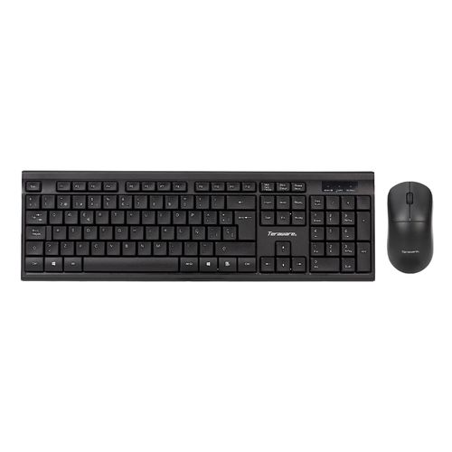 Kit inalámbrico Coolbox Teraware teclado y mouse, membrana, receptor USB, español, negro