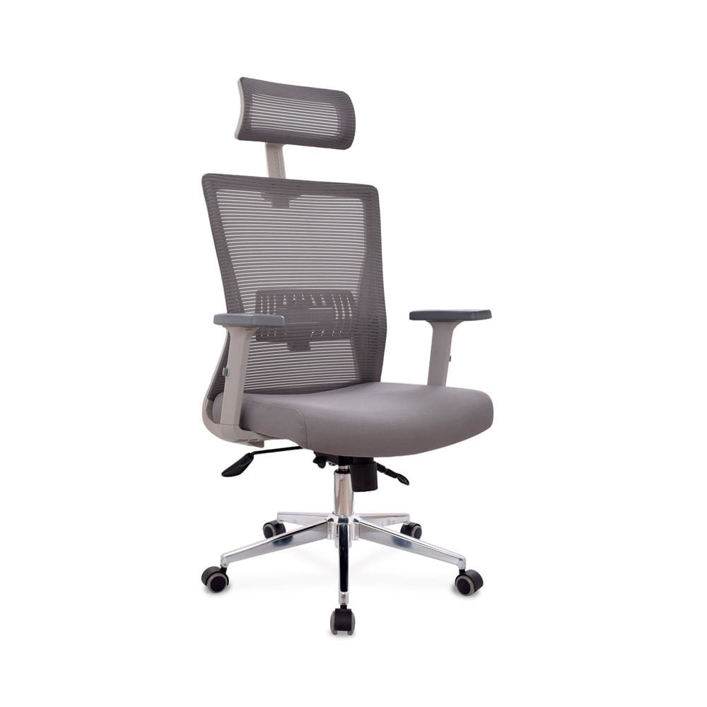Silla de oficina Ofideas ergonómica presidente Ken, capacidad de carga máxima150 kg, mecanismo Lab, gris