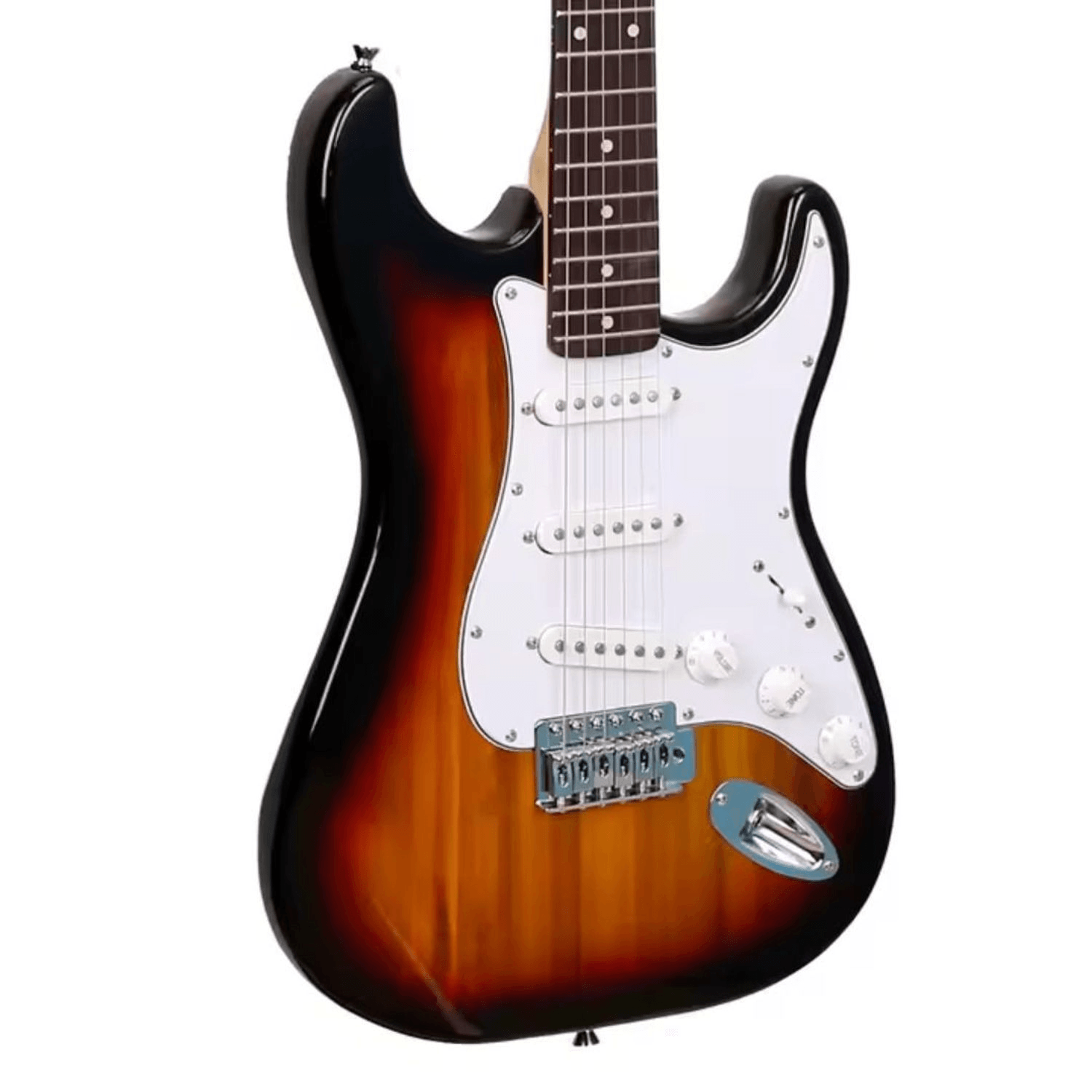 Imagen 2 del producto Guitarra eléctrica Stratocaster, con afinador, funda y accesorios, sunburst