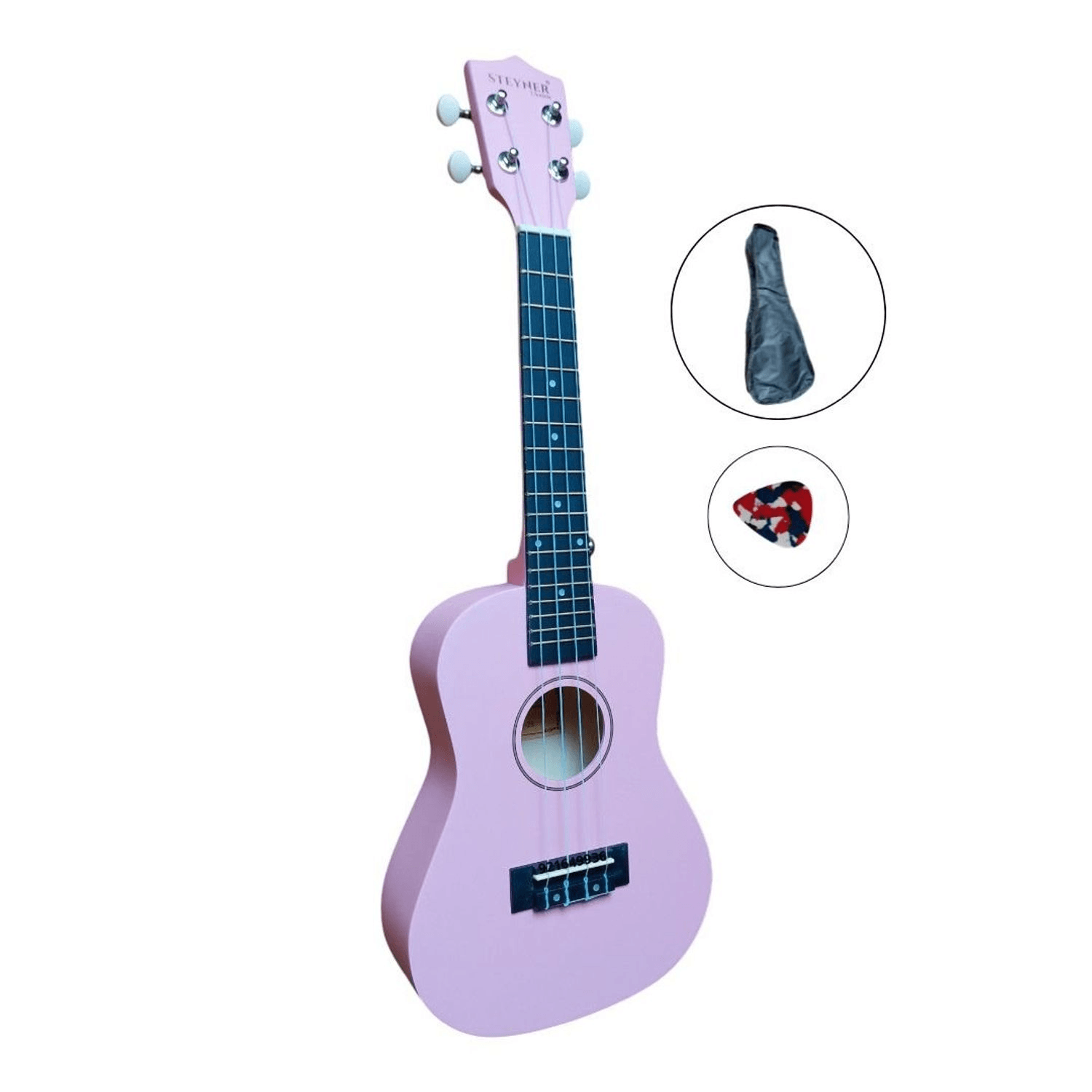 Ukelele Steyner concierto acústico 4 cuerdas, rosado