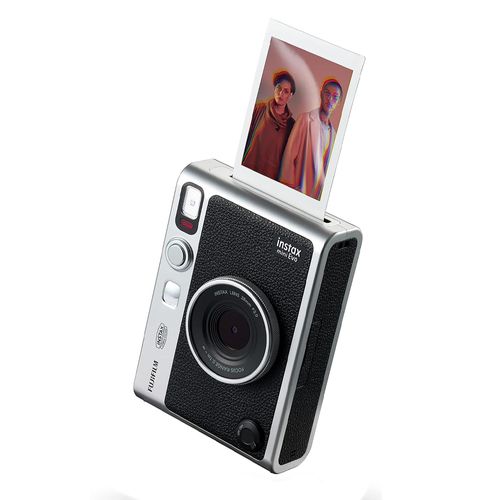 Cámara instantánea Fujifilm Instax Mini EVO Hybrid pantalla LCD, imágenes de 6.2 cm × 4.6 cm, enfoque automático, recargable, bluetooth, negro