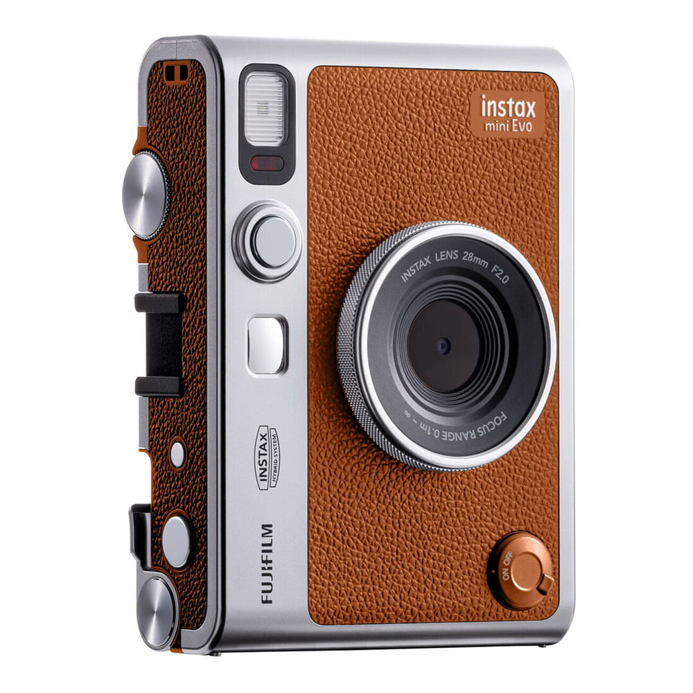 Imagen 2 del producto Cámara instantánea Fujifilm Instax Mini EVO Hybrid pantalla LCD, imágenes de 6.2 cm × 4.6 cm, enfoque automático, recargable, bluetooth, marrón