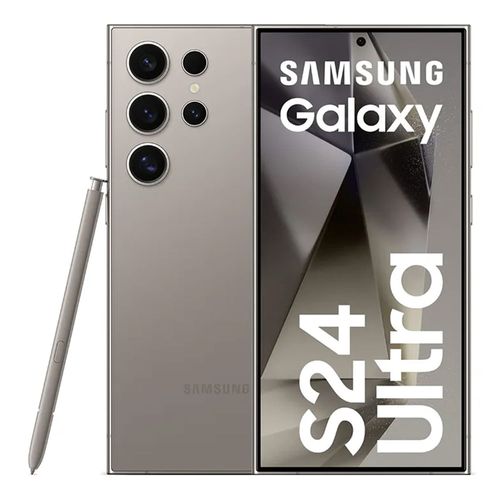 Celular Samsung Galaxy S24 Ultra 5G, 12GB RAM, 1TB, cámara principal 200MP+50MP+12MP+10MP, frontal 12MP, 6.8", gris titanio