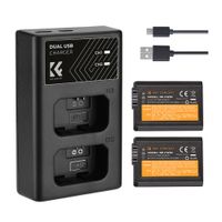 Kit cargador y baterías NP-FW50 K&F Concept KF28.0015, negro