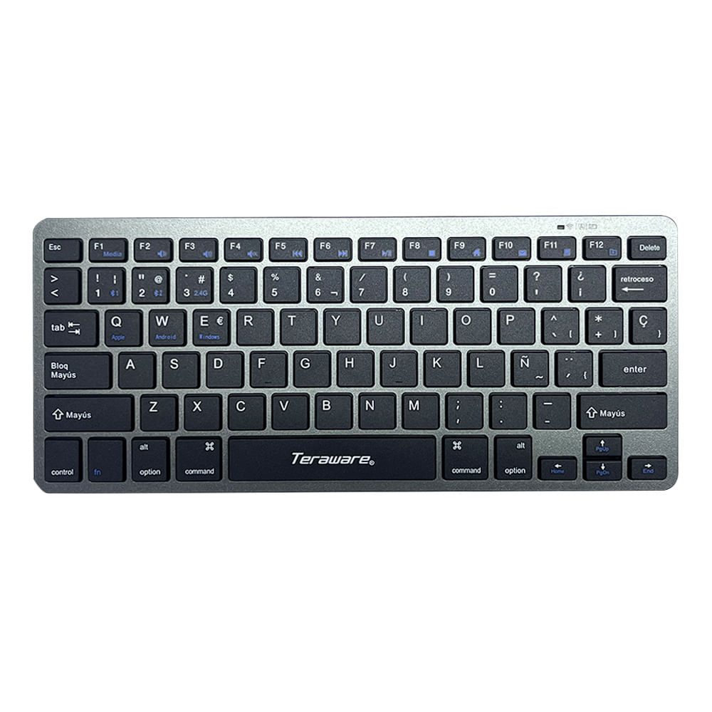 Teclado Coolbox Teraware Bluetooth/2.4 GHz, compacto, multidispositivo, compatible con PC/Laptop/Tablets/Celulares, negro