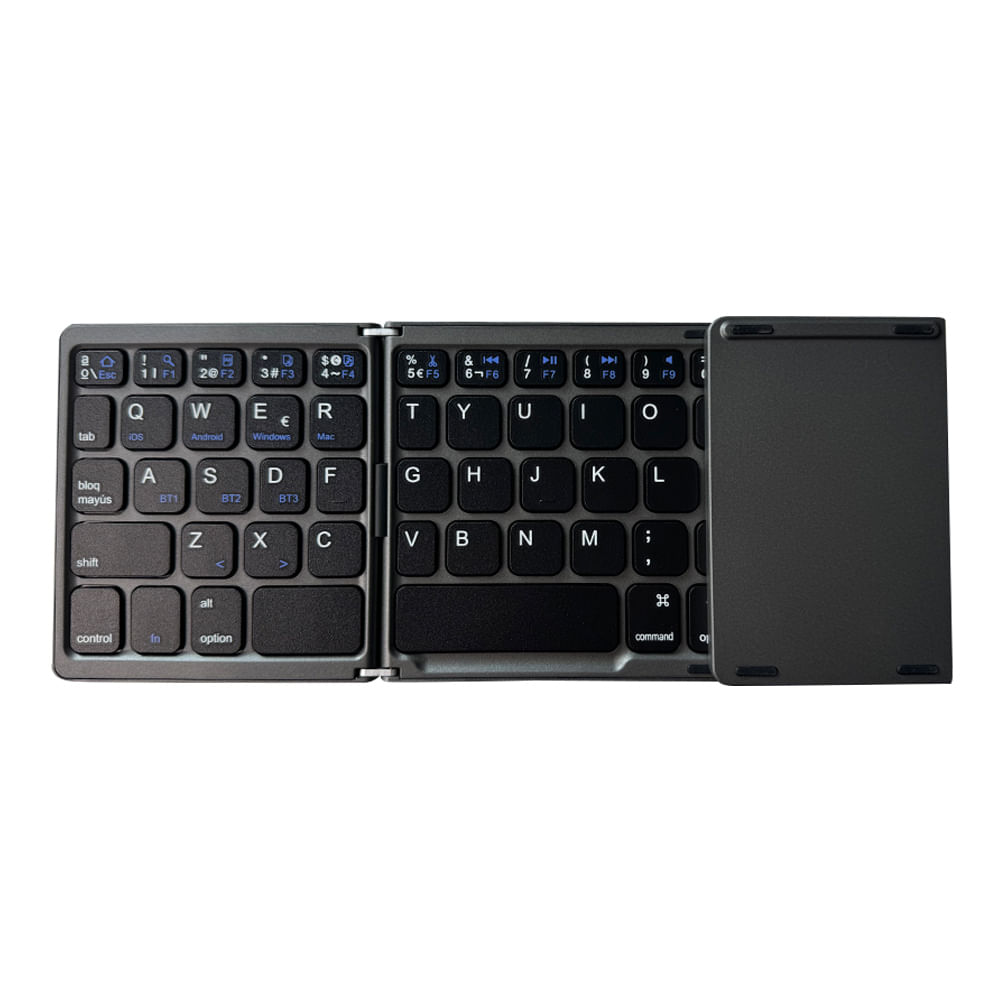 Imagen 2 del producto Teclado inalámbrico Coolbox Teraware plegable con touchpad, inalámbrico, membrana, español, negro