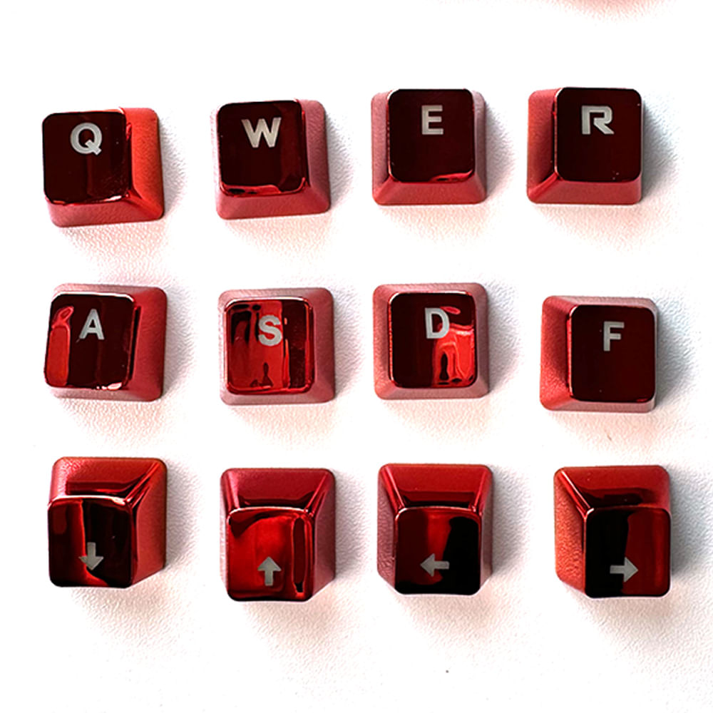Imagen 2 del producto Tapa metalizada Coolbox Teraware para teclado mecánico, set gamer 12 teclas, rojo