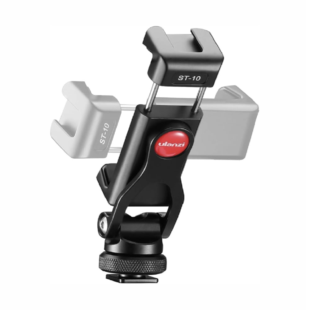 Imagen 2 del producto Soporte celular Ulanzi ST-10, metálico, con zapata fría dual, rotación 360°, trípode 1/4”, para vlogging