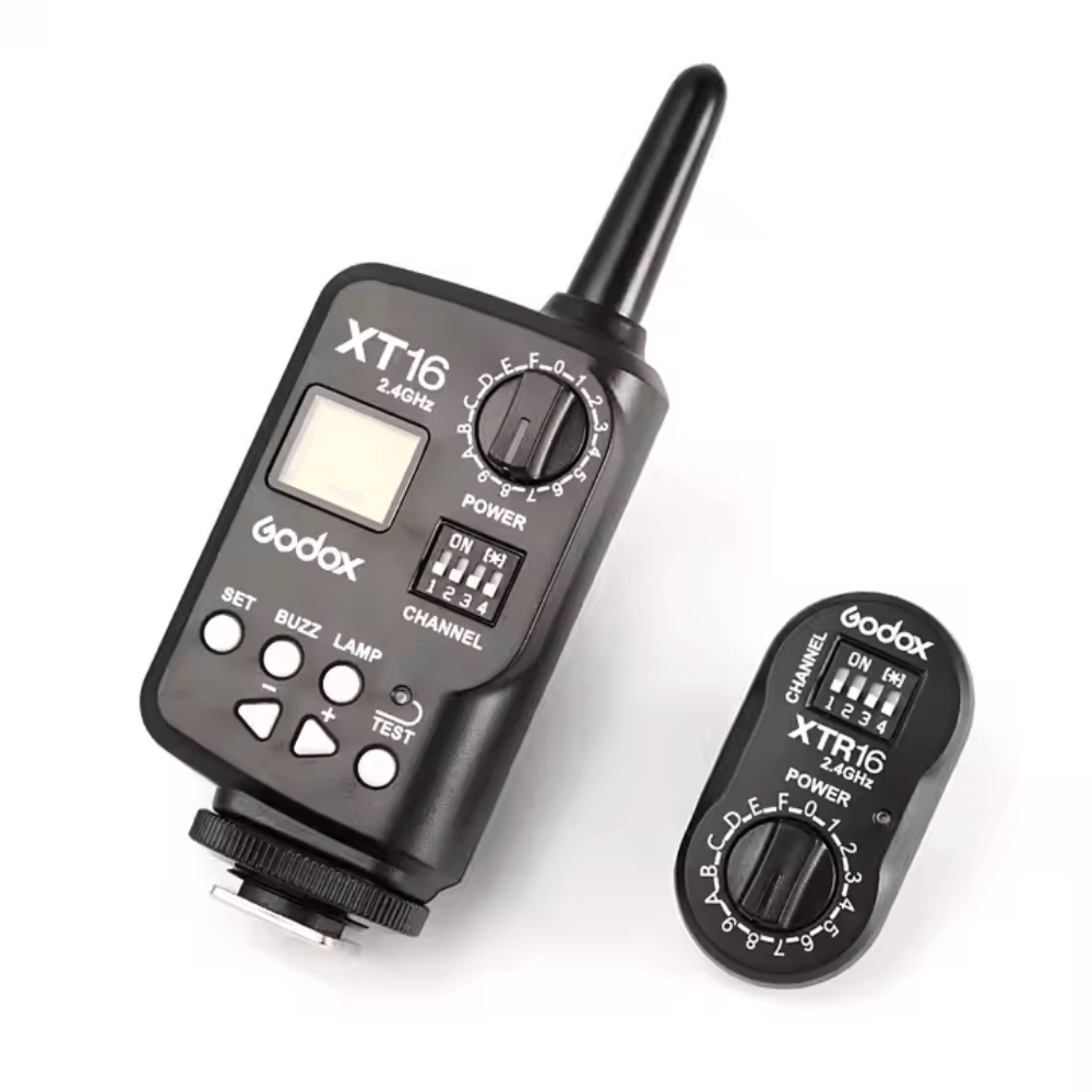 Disparador remoto Godox PACK XT-16 y receptor XTR-16, negro