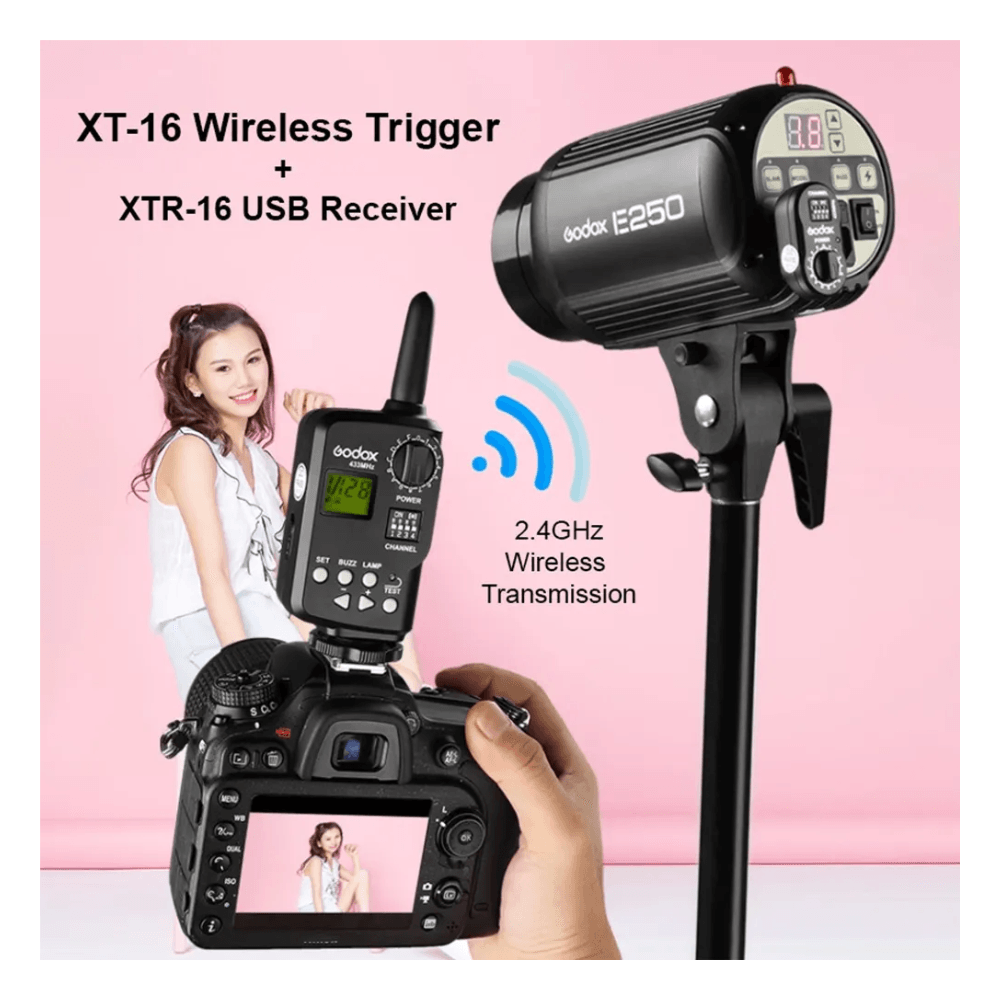Imagen 2 del producto Disparador remoto Godox PACK XT-16 y receptor XTR-16, negro