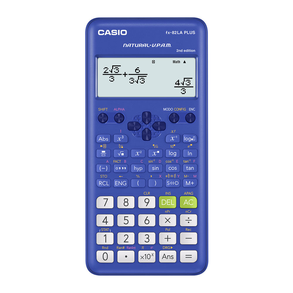 Imagen 2 del producto Calculadora científica Casio FX82LA Plus 2, 12 dígitos, 252 funciones, pantalla natural, a pilas, azul