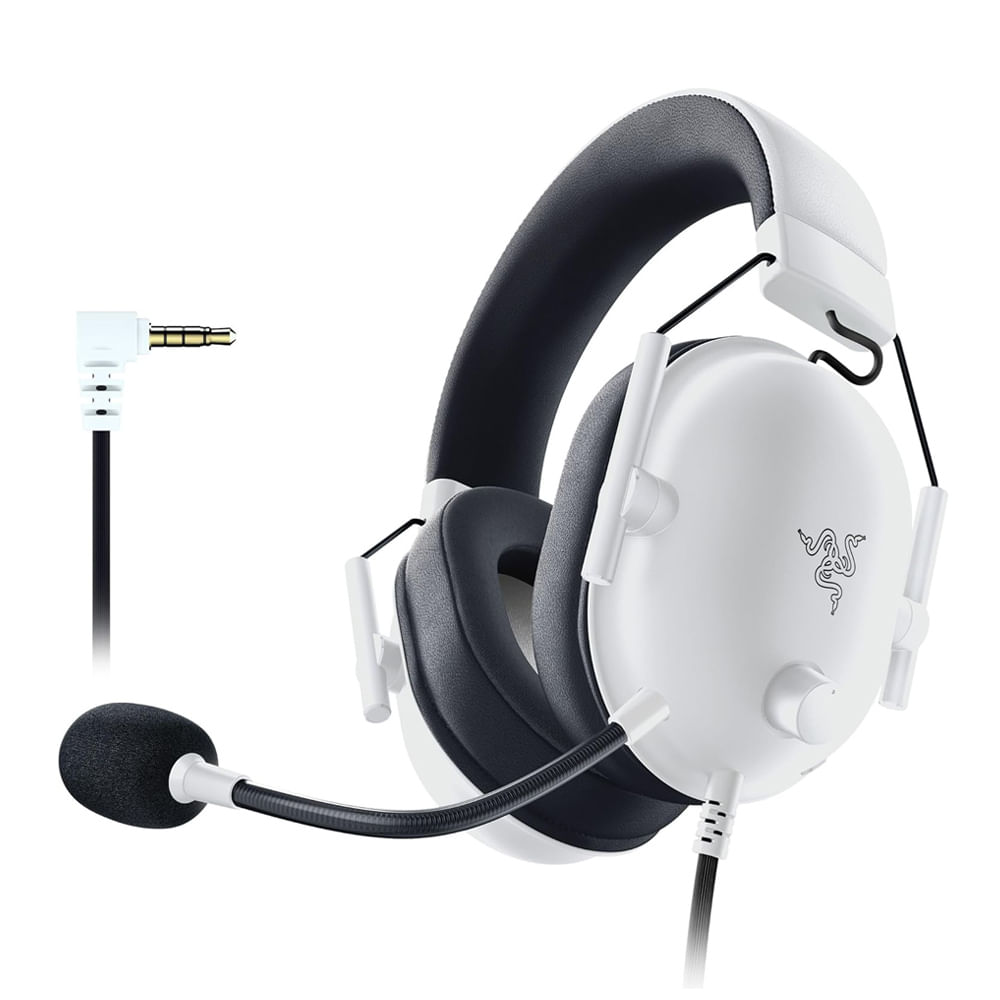 Audífonos gamer Razer Blackshark V2 X con micrófono, alámbrico, jack 3.5 mm, sonido envolvente 7.1, blanco